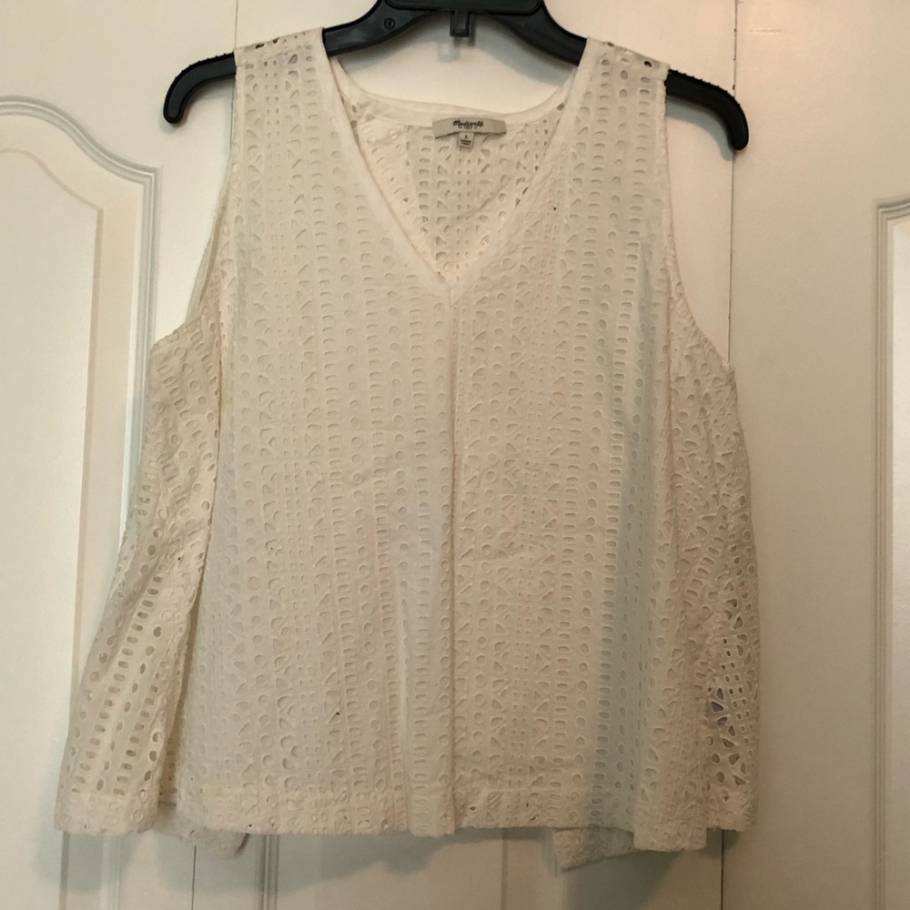 Madewell white eyelet top